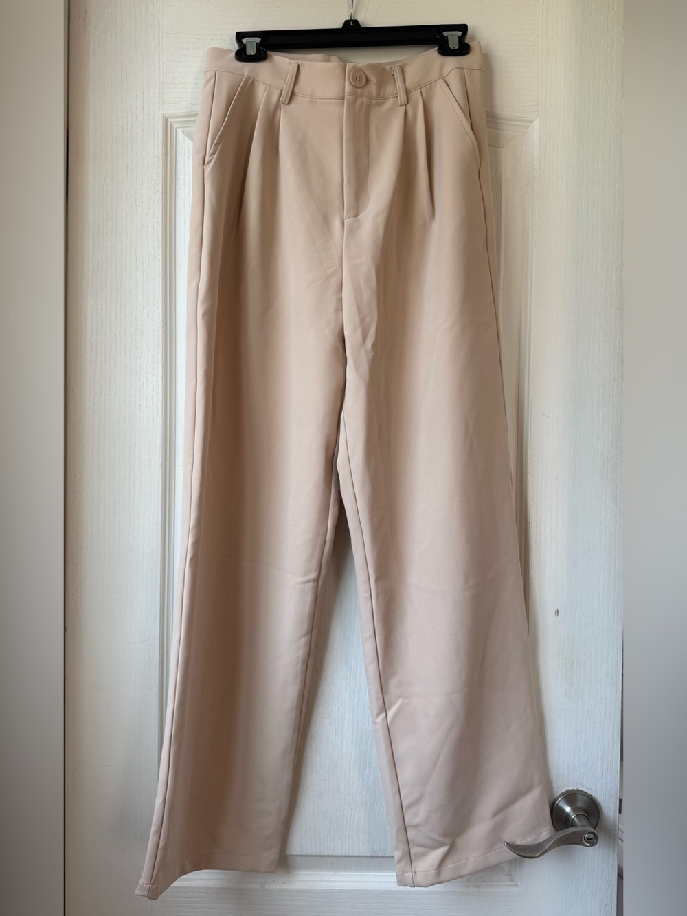 DAZY (SHEIN) | Women’s Beige Pleated Straight-Leg Trousers | Size L